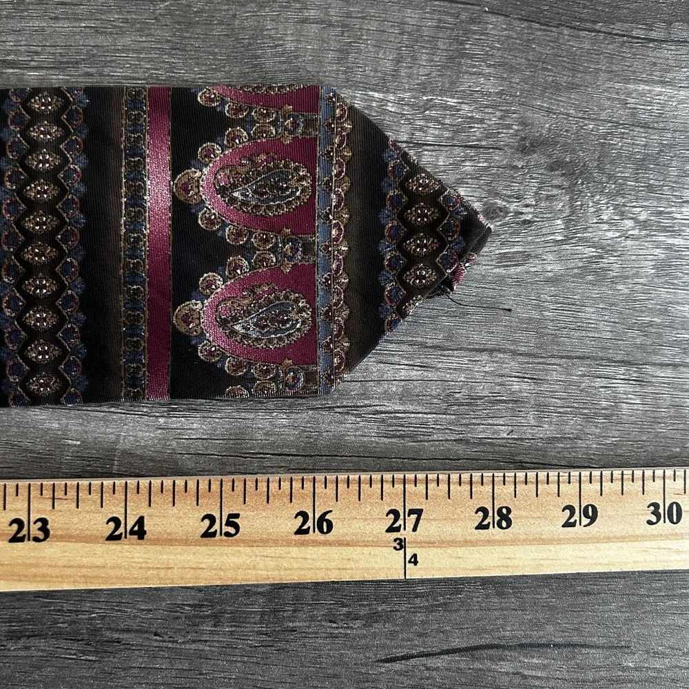 Bill Blass‎ Necktie Mens Silk Paisley Stripe Pattern Classic Dress Tie